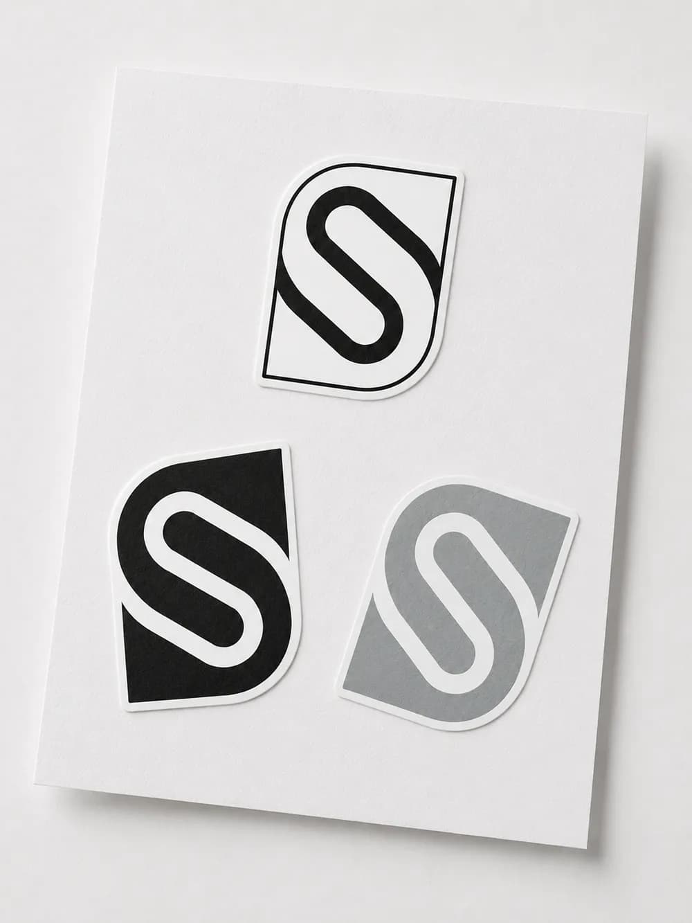 Sticker sheet with the 'S' monogram